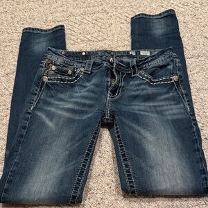 Miss Me Women's Dark Blue Straight Leg Jeans